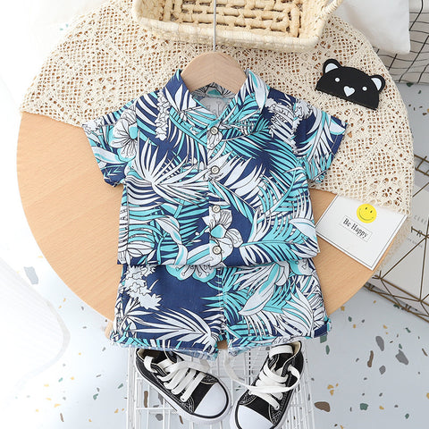 Boys' Summer Short Sleeve Shirt Shorts Suit