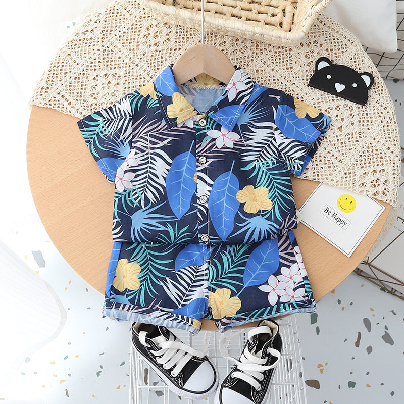 Boys' Summer Short Sleeve Shirt Shorts Suit