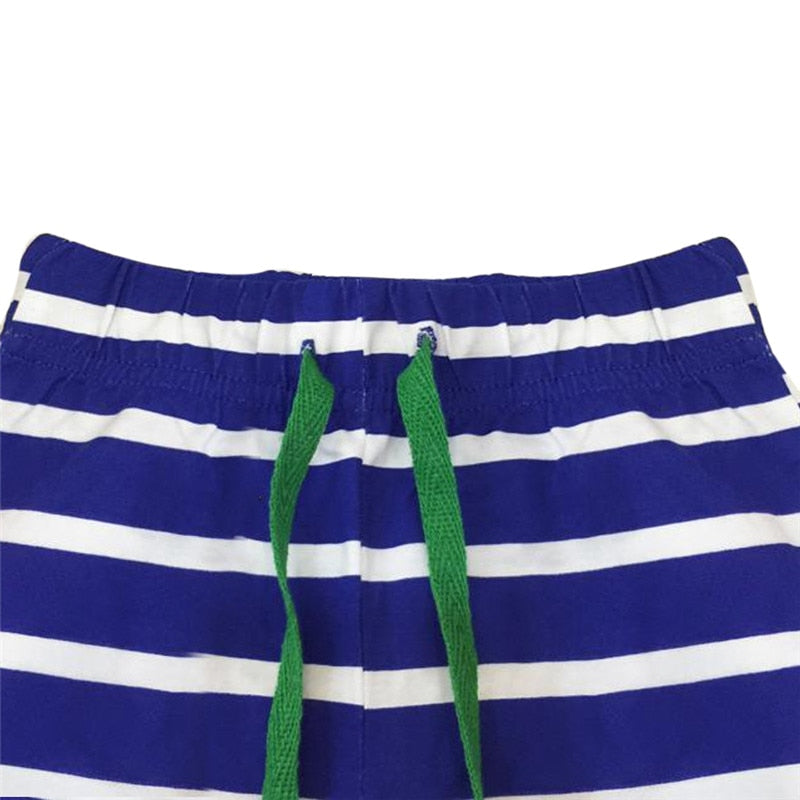 2 stk Baby Boy Tøj Sæt Sommer tegneserie trykt T-shirt Stripe Shorts Baby Boy Tøj