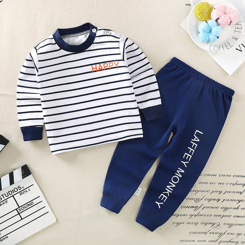 Pure Cotton Boys And Girls Autumn Clothes Long Trousers Suit