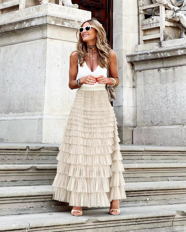 Layered Ruffles Cake Women Summer Skirt