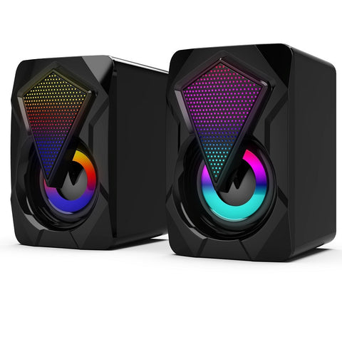 Multimedia Desktop Computer Mini RGB Colorful Wired Extra Bass Speakers