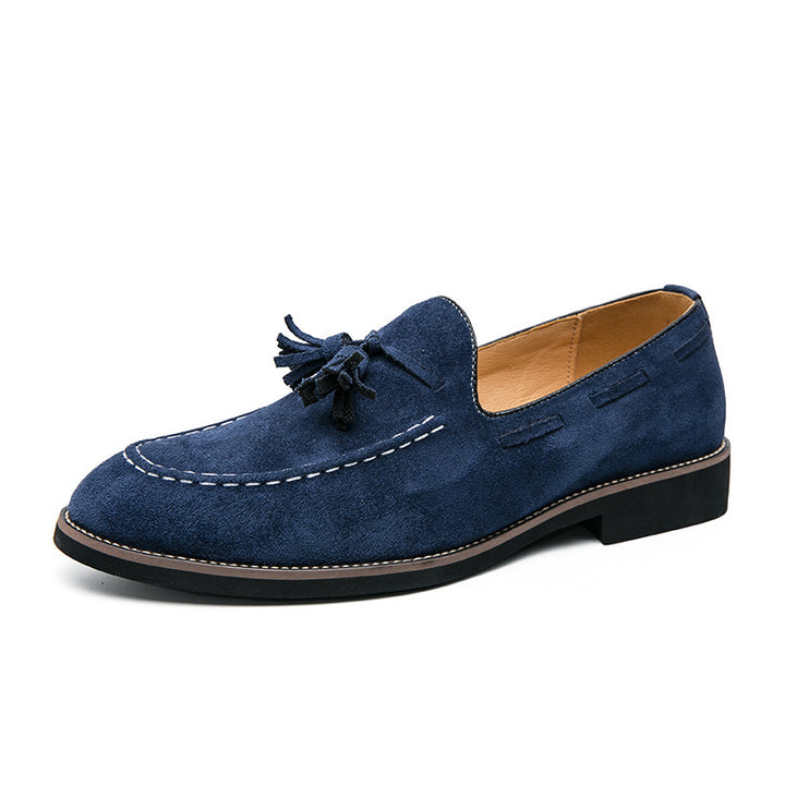 Fringed Men's Suede Leather Slip On Loafers