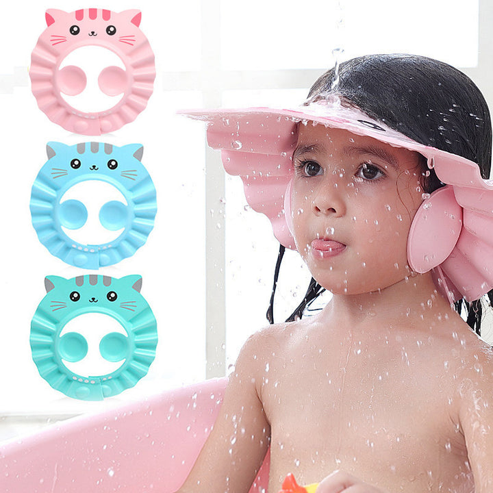 Bonnet de douche de bain imperméable pour enfants, protection des oreilles