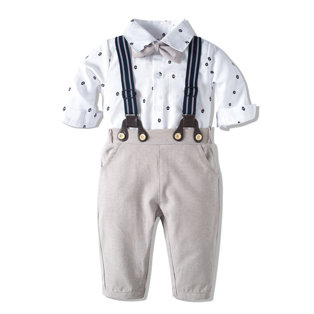 Langærmet Romper Suit, Babytøj, Gentleman's Clothing