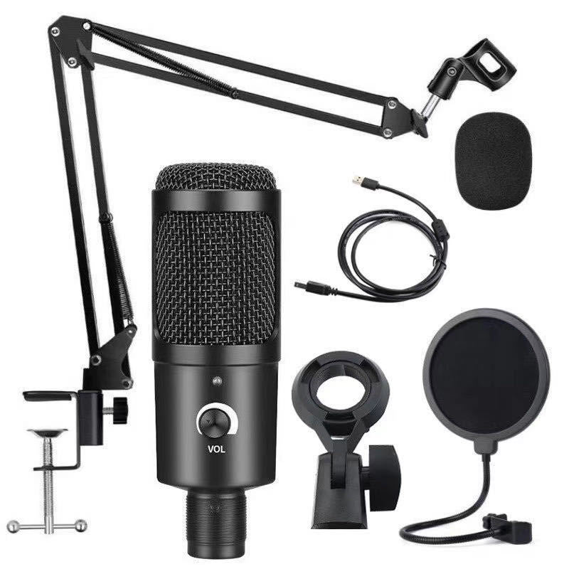 Microphone à condensateur en direct USB pour ordinateur