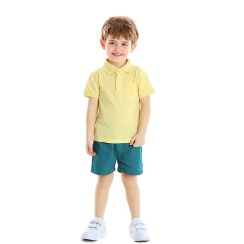 Children  Short Sleeved T Shirt Breathable Lapel College Style