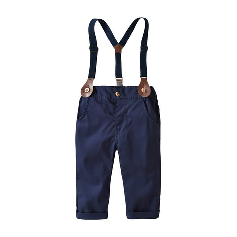 Boys' Overalls Long-sleeved Romper Shirt Two-piece Set