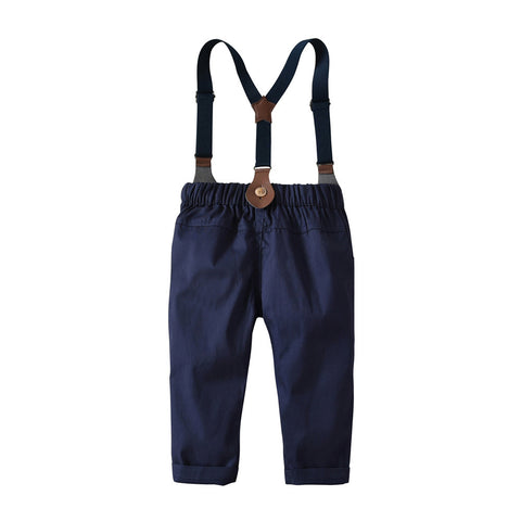 Boys' Overalls Long-sleeved Romper Shirt Two-piece Set