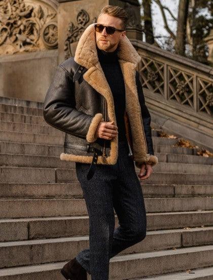 Men's Fashion One-piece Thickened Furry Jacket