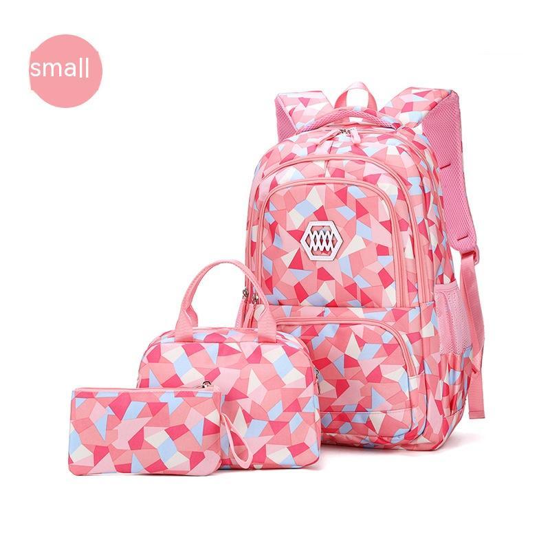 Nylon camouflage kinderschooltas, driedelige set