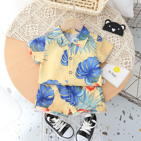 Boys' Summer Short Sleeve Shirt Shorts Suit