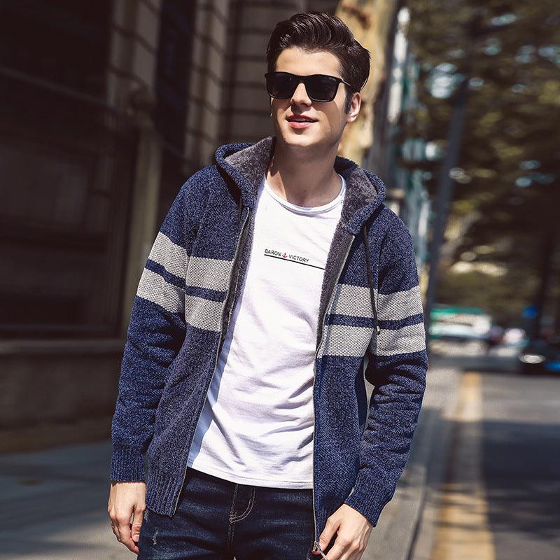 Cardigan d'hiver pull à capuche hommes Plus cachemire