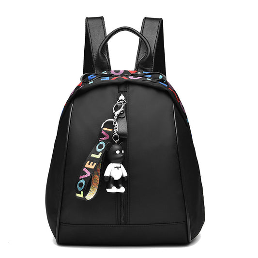 Bear Alphabet Ribbon Backpack Female Designer High Quality Oxford Women Bag Fashion School Bags Girl Letter Print Travelling Leisure Bags