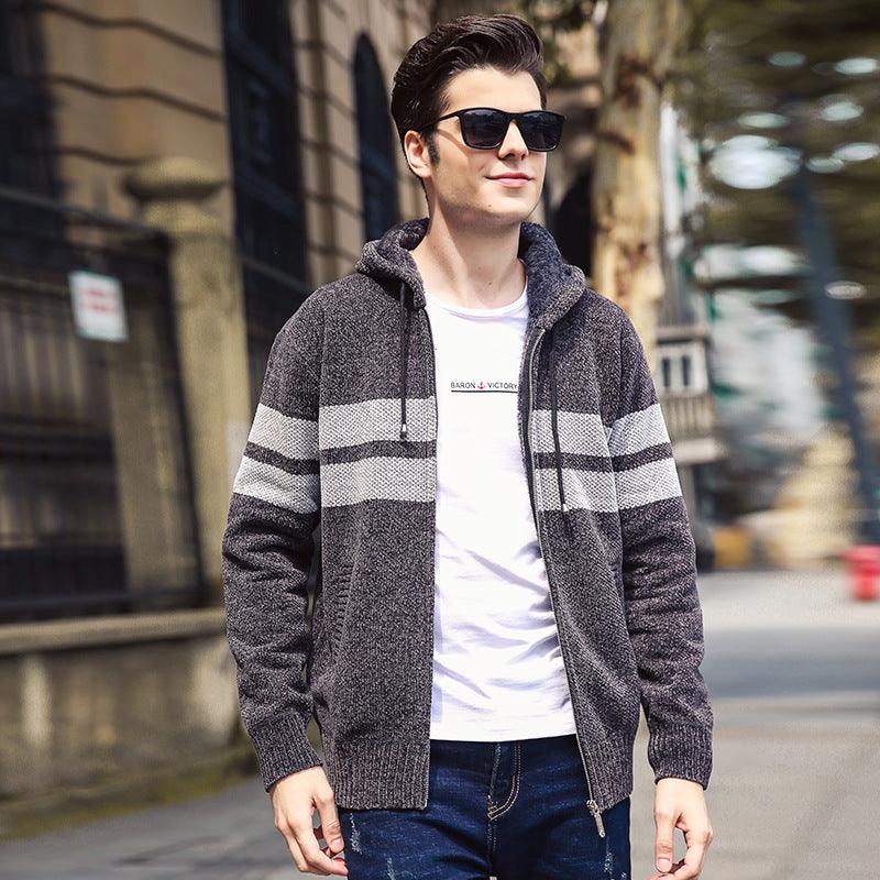 Cardigan d'hiver pull à capuche hommes Plus cachemire