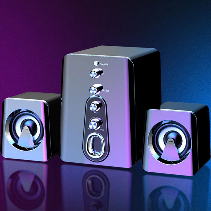 Mini USB 2.1 højttaler Kablet kombination Høj lyd Tung bas Musik Subwoofer Mobiltelefon