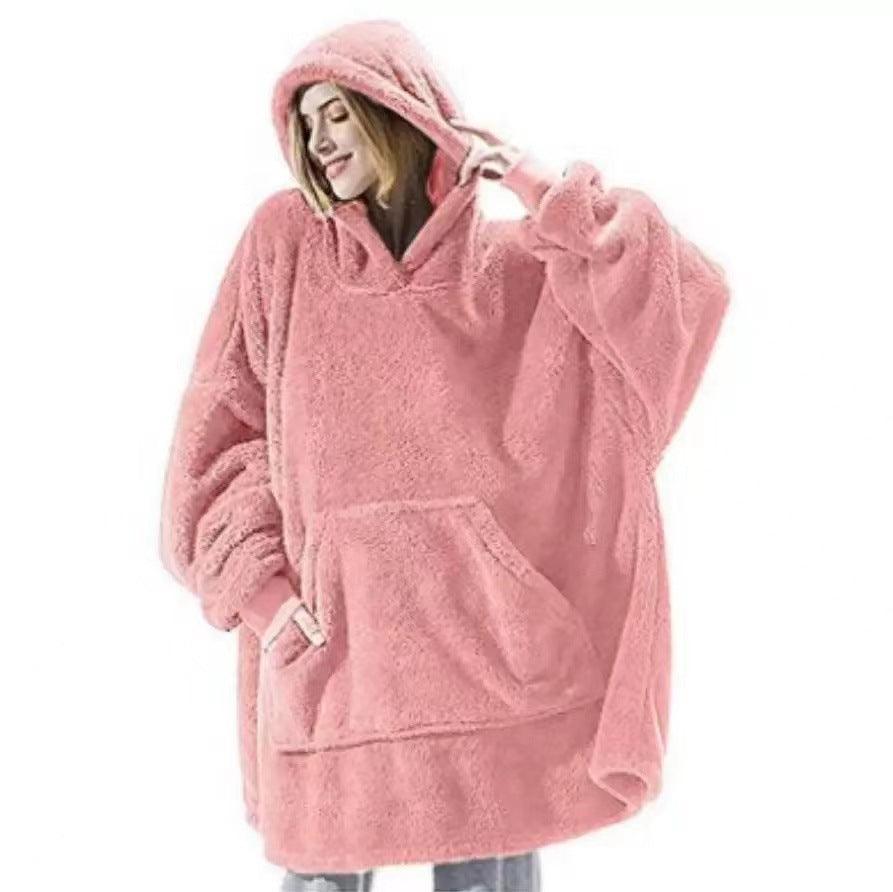 Sweat à capuche d'hiver avec grande poche pour femme