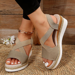 Cross-strap Wedge Summer Sandals