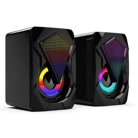 Multimedia Desktop Computer Mini RGB Colorful Wired Extra Bass Speakers