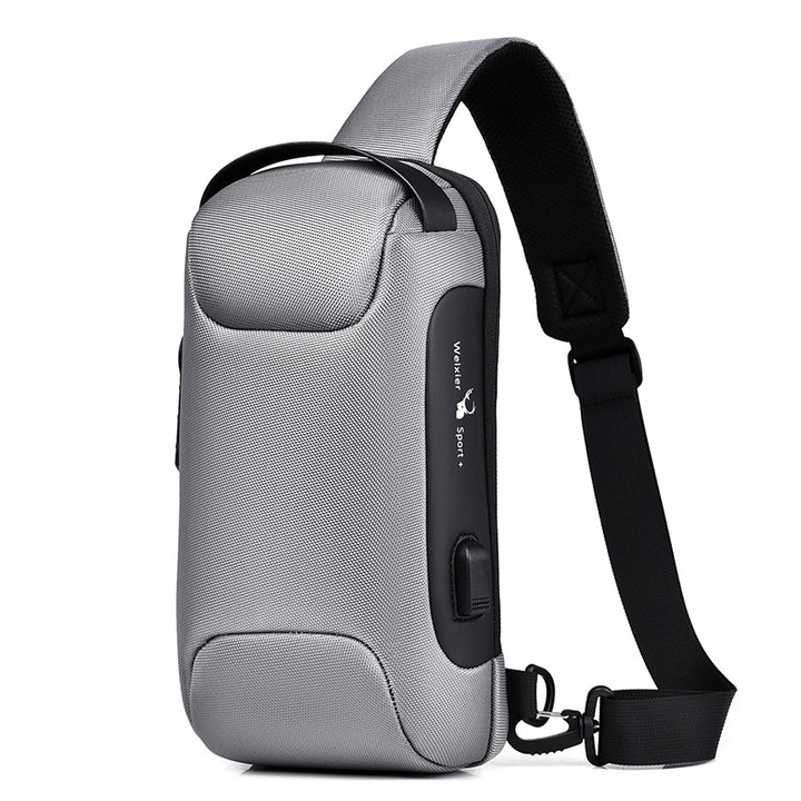 Waterdichte USB-antidiefstaltas Heren Oxford Crossbody Schoudertas Sling Multifunctionele korte reismessenger Borsttas