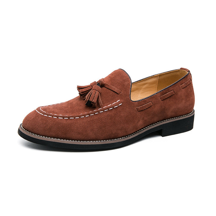 Fringed Men's Suede Leather Slip On Loafers