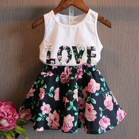 Babymeisjesjurk Zomer Bloemenprint Par