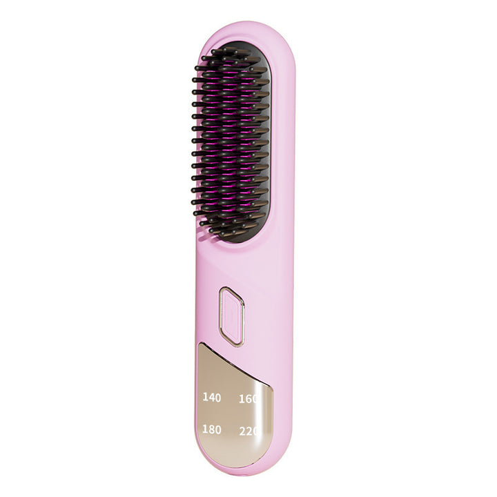 Lisseur cheveux secs et humides, brosse sans fil avec chauffage rapide, Ions négatifs, pour cheveux bouclés et moelleux, électrique