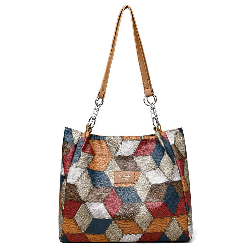 Retro Geometric Pattern Handbag