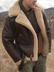 Men's Fashion One-piece Thickened Furry Jacket