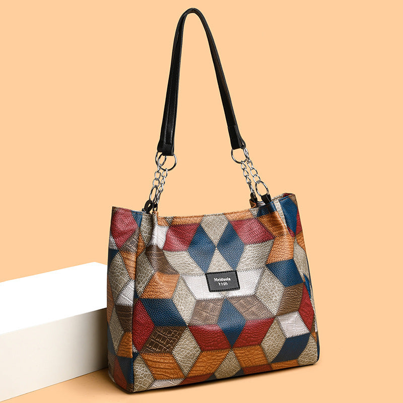 Retro Geometric Pattern Handbag