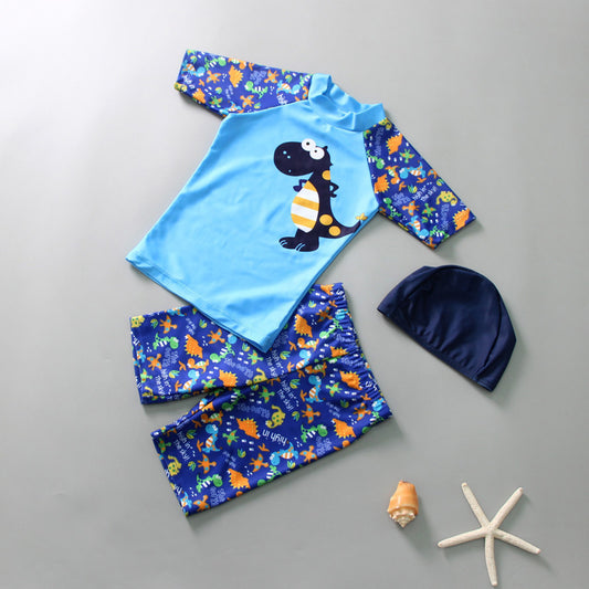 Casual Cartoon Baby Sunscreen Swimsuit Suit