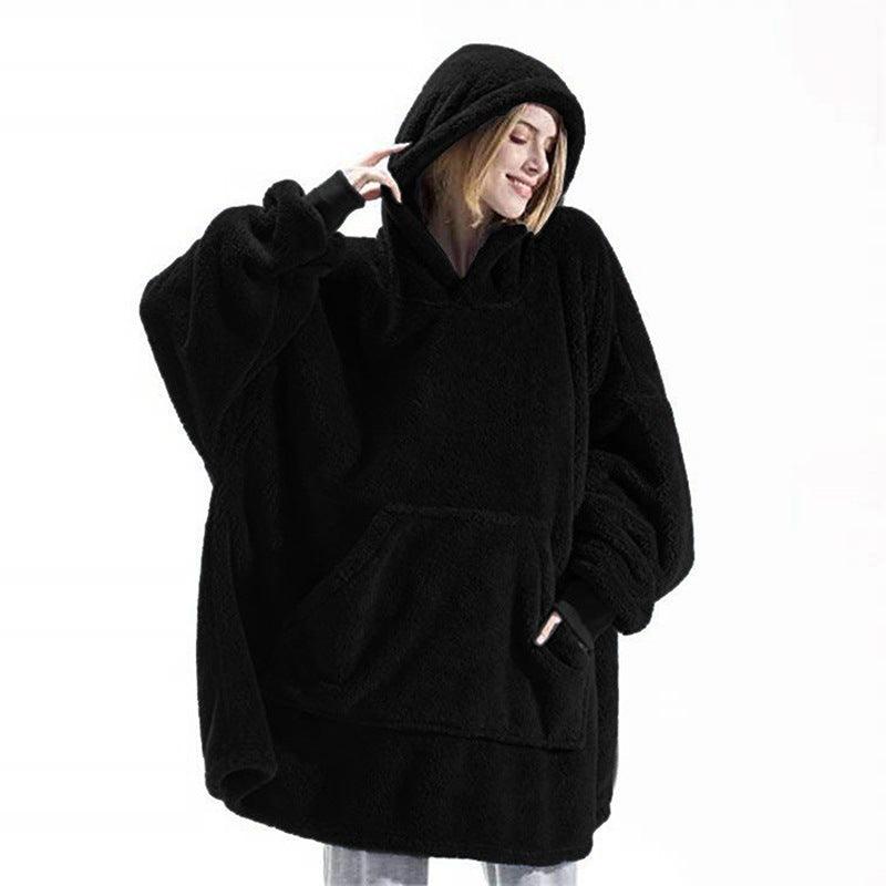 Winter Hoodie Sweatshirt With Big Pocket Women Hooded Tops Clothes