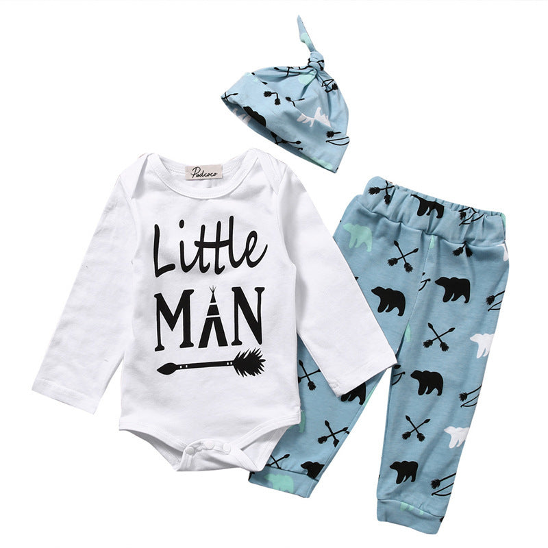 Men's And Women's Fashion Letters Polar Bear Print Pants Set