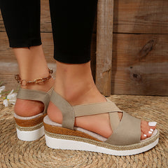 Cross-strap Wedge Summer Sandals