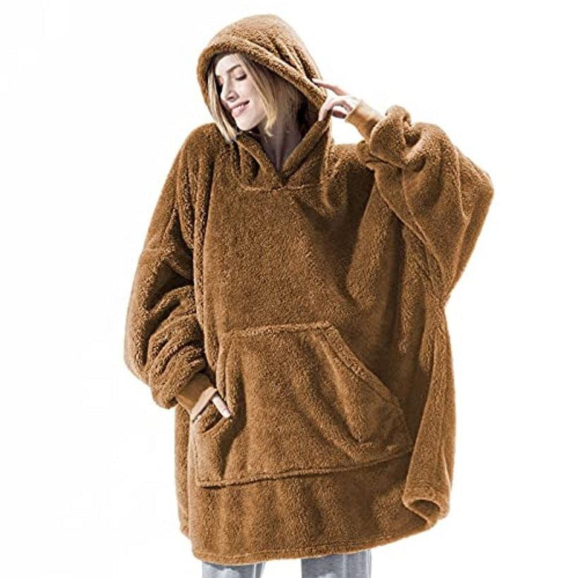 Sweat à capuche d'hiver avec grande poche pour femme