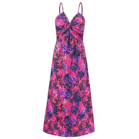 Fashion Sling V-neck Printed Elegant Dress