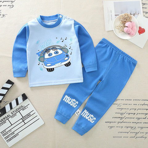 Pure Cotton Boys And Girls Autumn Clothes Long Trousers Suit