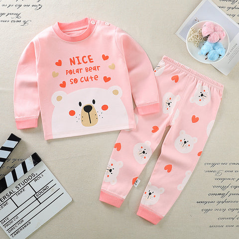 Pure Cotton Boys And Girls Autumn Clothes Long Trousers Suit