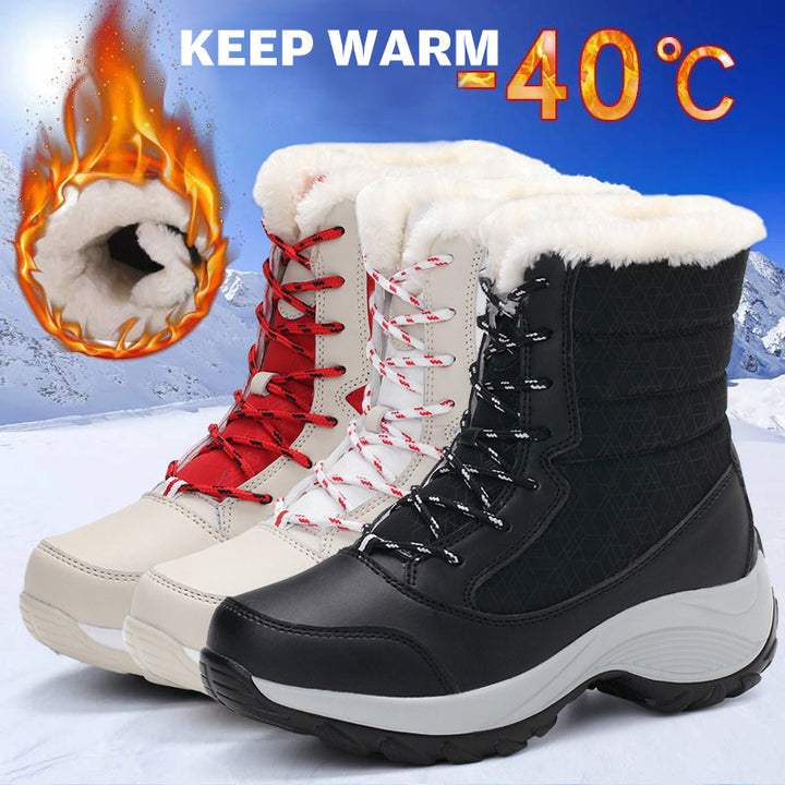 Bottes de neige bottines chaudes en peluche pour femmes chaussures d'hiver