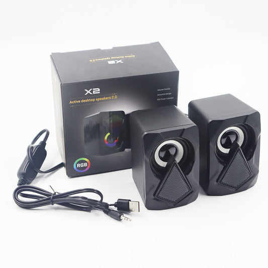 Multimedia Desktop Computer Mini RGB Colorful Wired Extra Bass Speakers