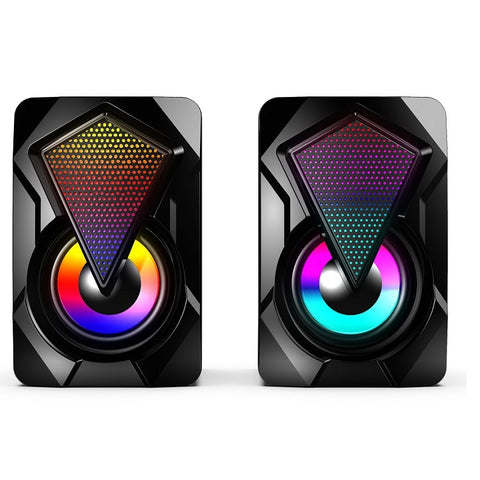 Multimedia Desktop Computer Mini RGB Colorful Wired Extra Bass Speakers