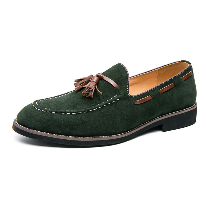 Fringed Men's Suede Leather Slip On Loafers