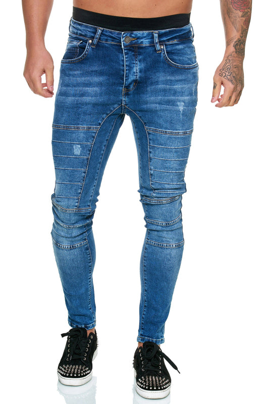 Herremode slanke jeans med høj talje