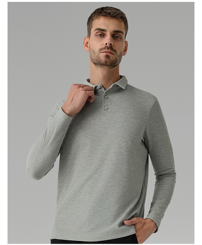 Polo décontracté à manches longues pour hommes, haut polyvalent de sport en plein air, T-shirt respirant à séchage rapide