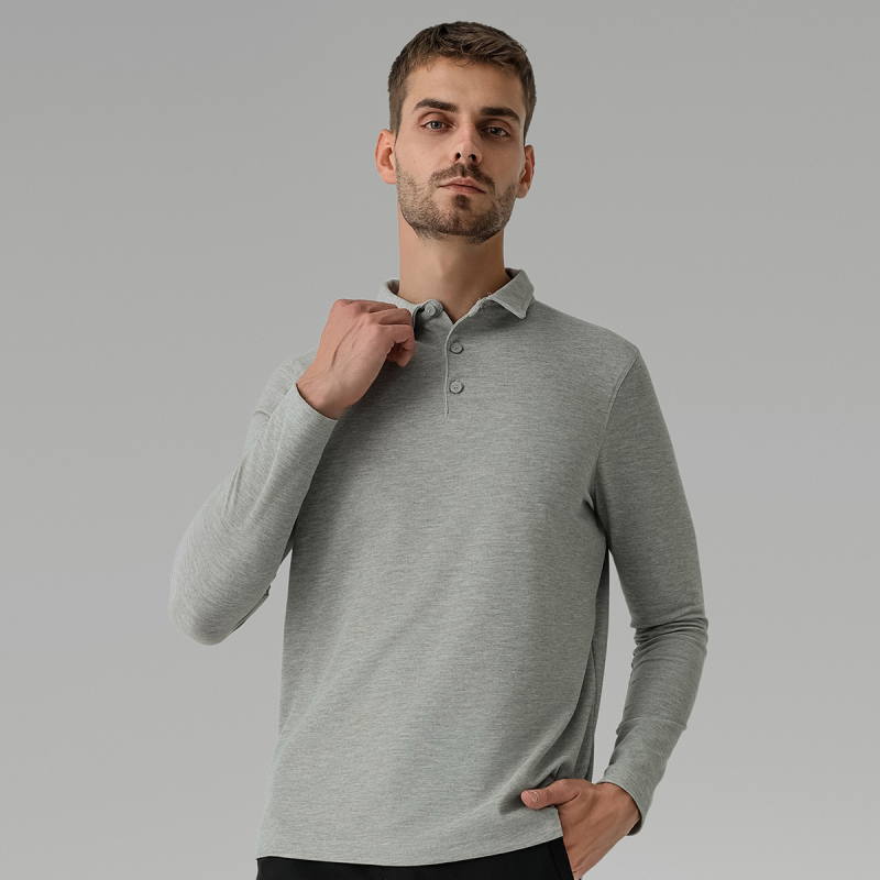 Polo décontracté à manches longues pour hommes, haut polyvalent de sport en plein air, T-shirt respirant à séchage rapide