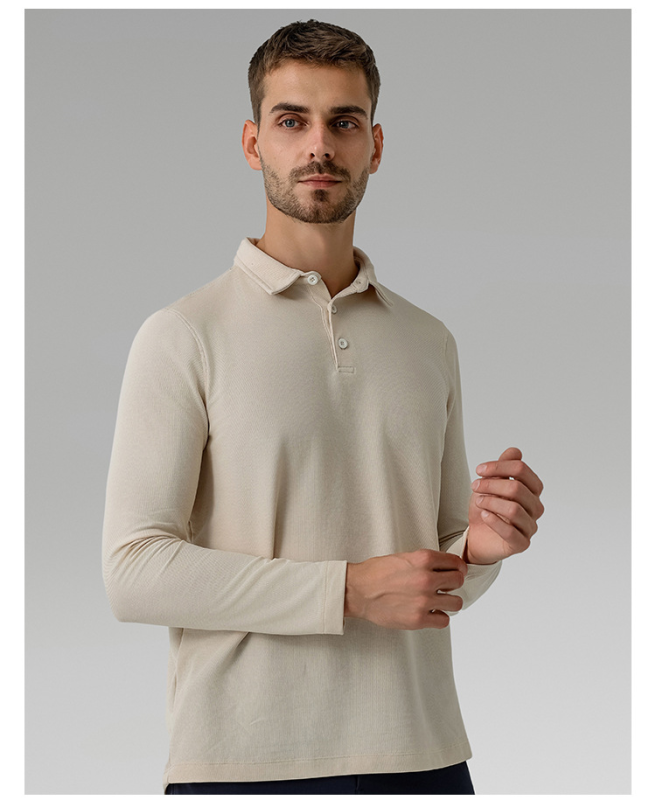 Polo décontracté à manches longues pour hommes, haut polyvalent de sport en plein air, T-shirt respirant à séchage rapide