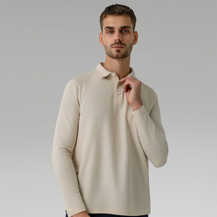 Polo décontracté à manches longues pour hommes, haut polyvalent de sport en plein air, T-shirt respirant à séchage rapide