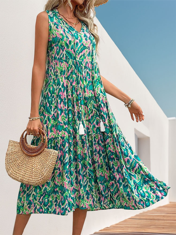 Women's Resort Sleeveless Boho Dress