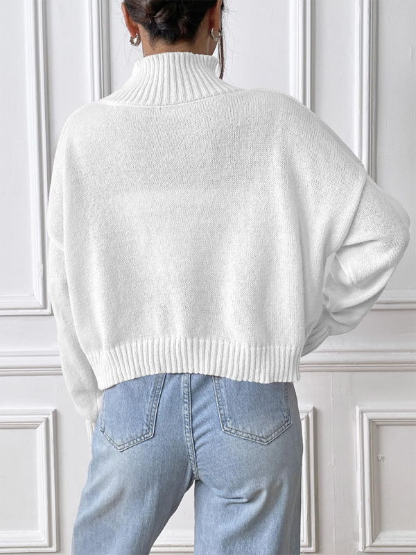 Pull à col roulé appliqué brodé avec nœud pour femme