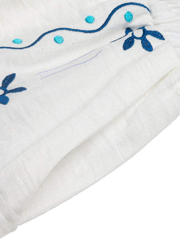 Casual Embroidered Cardigan Set Sleeveless Vest Shorts Two-piece Set